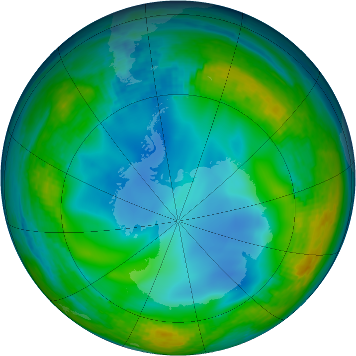 Antarctic ozone map for 13 June 1994